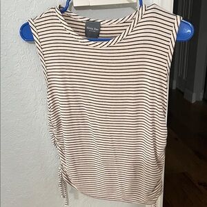 Olivia Rae Women's Striped Muscle Tee - Black and Cream